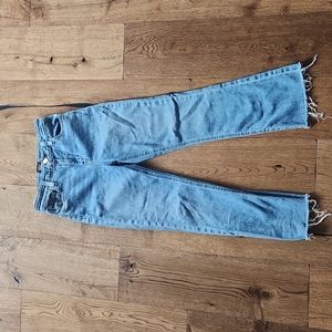 High rise cropped jeans